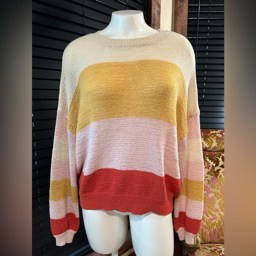 EUC Dreamers light weight sweater multicolor stripe Sz S/M oversize sweater